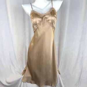 Vintage Next Silk Champagne Slip Dress Carolyn Bessette Kennedy 90s Supermodel S